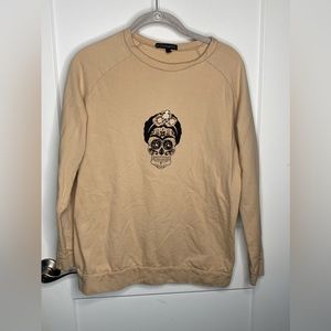 Valerijas Fic Day of the Dead Sugar Skull Bedazzled Sweatshirt Women’s Small